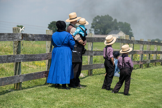 Une famille Amish de Pennsylvanie, juin 2016. 